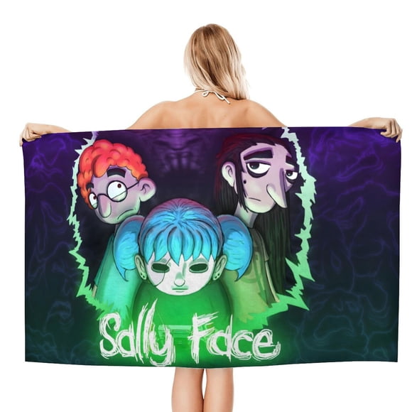 Sally Face Toalla de playa de secado rápido con diseño temático, regalo para mujeres y niñas, ideal para cumpleaños, fans, amantes de la música, uso en la playa o al aire libre, 78 × 160 cm