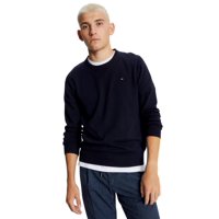 Jersey Tommy Hilfiger Liso Con Cuello Redondo Para Hombre, Azul Marino, Talla M