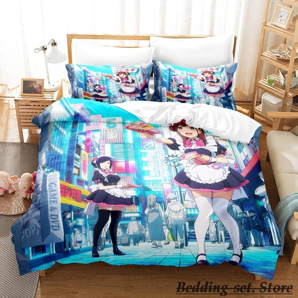 akiba maid war Bedding Set Bed Set Aldult Kid Bedroom Duvetcover Setsparure de lit Bed