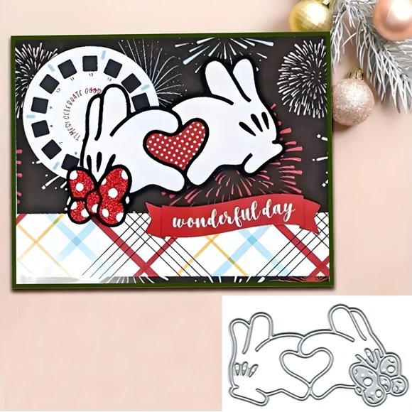 Troquel de corte GOOOOALF borde de gesto de amor 9 x 6 cm