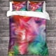 thumbnail image 3 of Juego de cama de arte abstracto impreso en 3D con diseño de colores brillantes, microfibra suave, juego de funda nórdica de 3 piezas, 2 fundas de almohada, cremallera oculta., 3 of 3