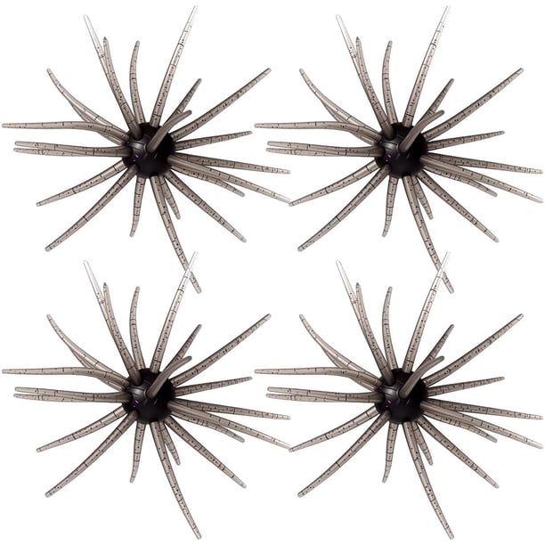 Cebo dado peludo 4 uds pesca lubina flotante TPR vinilo estrella reflectante