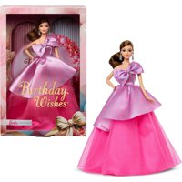 Vestido Satinado Con Deseos De Cumpleaños Exclusivos De Barbie, Muñeca De Moda