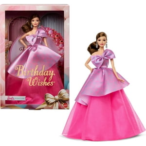 Vestido Satinado Con Deseos De Cumpleaños Exclusivos De Barbie, Muñeca De Moda
