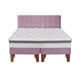 thumbnail image 1 of Cama Europea Stella 2 Plazas + Respaldo Capitoné Madera Rosada, 1 of 3