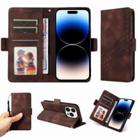 Carcasa Foxdock Iphone 14 Pro De Cuero Pu, Diseño Acolchado Clásico, Protección Contra Caídas Y Rayones