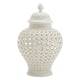 thumbnail image 1 of Jarra de jengibre perforada tradicional con tapa, red decorativa de celosía tallada Jar de cerámica de cerámica de jengibre para decoración del hogar , Blanco 16x16x28CM, 1 of 4