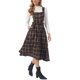 thumbnail image 4 of INSPIRE CHIC Vestido de Peto a Cuadros para Mujer Vintage Sin Mangas Línea A Pinafore Vestido S Azul Oscuro, 4 of 6