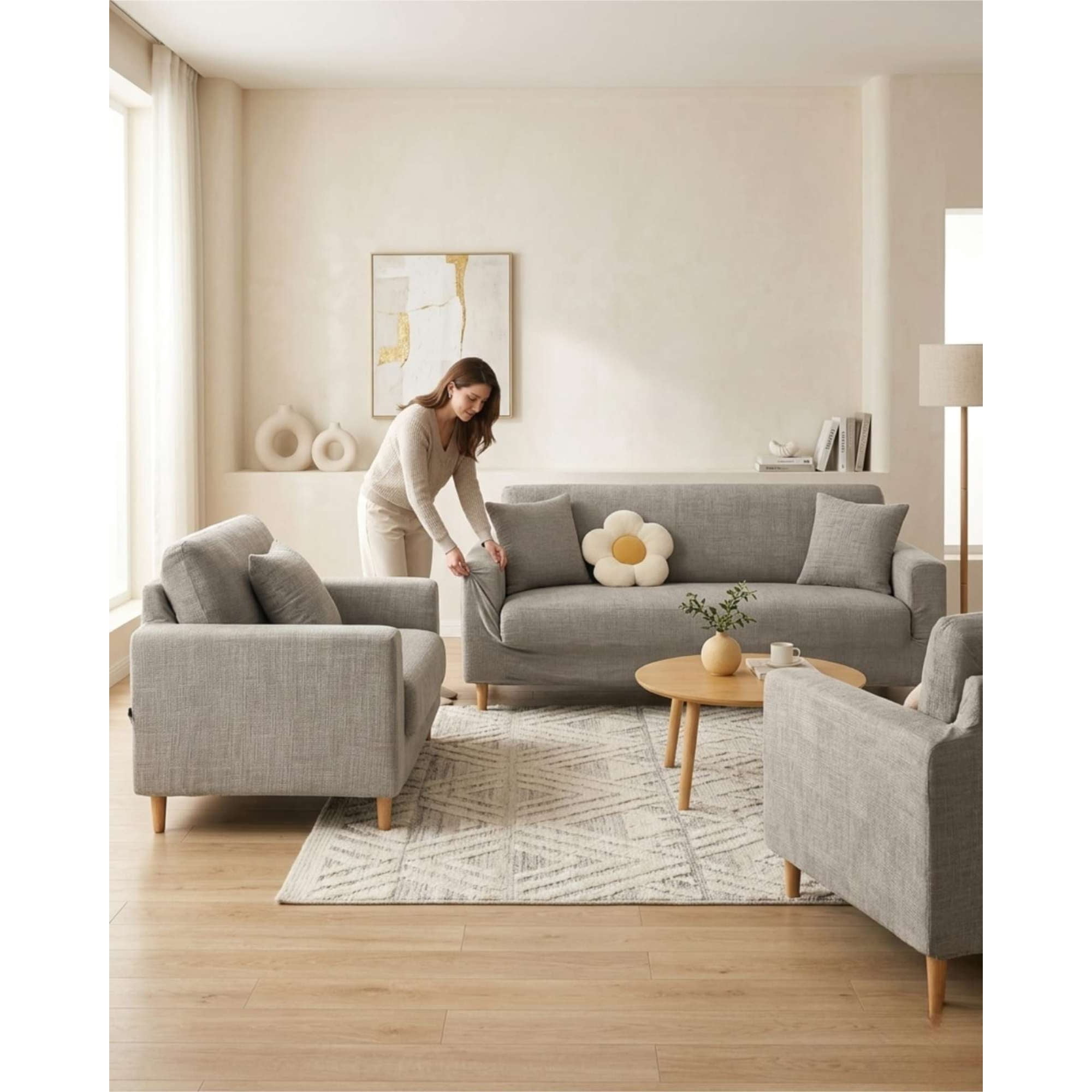 Myl Todo Hogar - Funda Cubre Sillón 3+1+1 Protector De Tela Reforzada Lavable