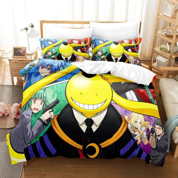 Anime Assassination Classroom Koro-sensei Bedding Set Boys Girls Duvet Cover Pillowcase Bed boys Adult