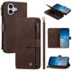 thumbnail image 1 of Funda Cartera para iPhone 17 con Cremallera y Ranuras, Marrón, 1 of 6