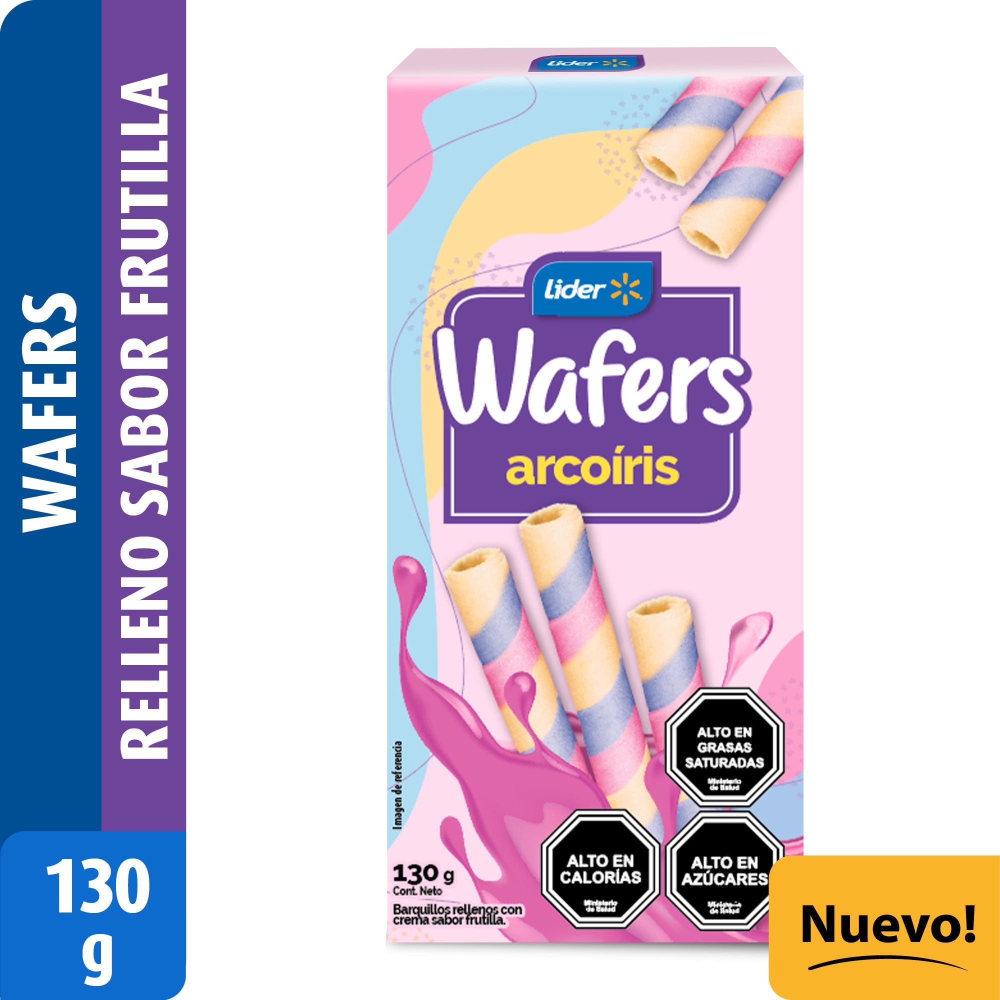 Wafers Arcoíris 130 g Lider