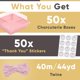 thumbnail image 3 of Treat Boxes Leafiew Clear, paquete de 50 unidades para postres, 5 pulgadas, color rosa, 3 of 6