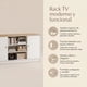 thumbnail image 2 of Rack Tv 140x29x54cm 3 Cajones 2 Puerta Melamina Homer Design Blanco, 2 of 8