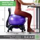 thumbnail image 3 of Silla Gaiam Classic con pelota de yoga y estabilidad para ejercicios, color morado, 3 of 8