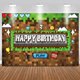 thumbnail image 1 of Pancarta de cumpleaños de Satankya Pixel Miner para decoración de fiesta, 5 x 3 pies, 1 of 9