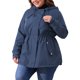 thumbnail image 4 of Agnes Orinda Chaqueta de Lluvia para Mujer Talla Grande Impermeable con Forro de Felpa Chaquetas con Capucha Rompevientos Abrigo Largo con Bolsillos 1X Azul Marino, 4 of 6