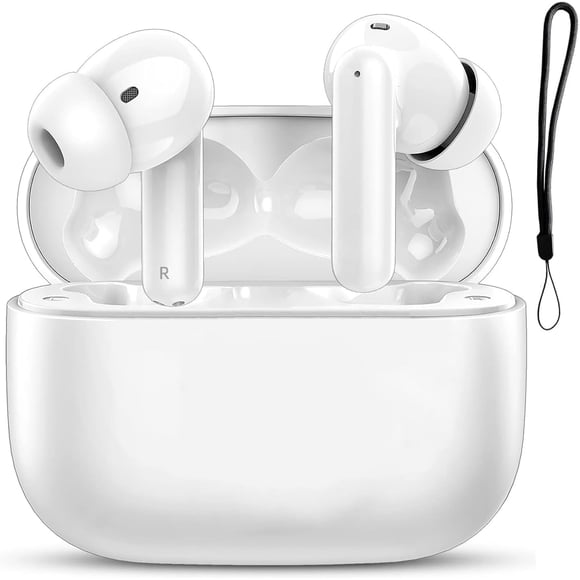 Audífonos inalámbricos MOLDPOLD Bluetooth 5.3 IPX7 resistentes al agua, blancos