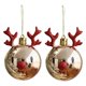 thumbnail image 4 of 2pcs Bolas De árbol De Navidad Lindo Alces Colgando Ornamento Casero Decoración Elk 2 Oro, 4 of 5