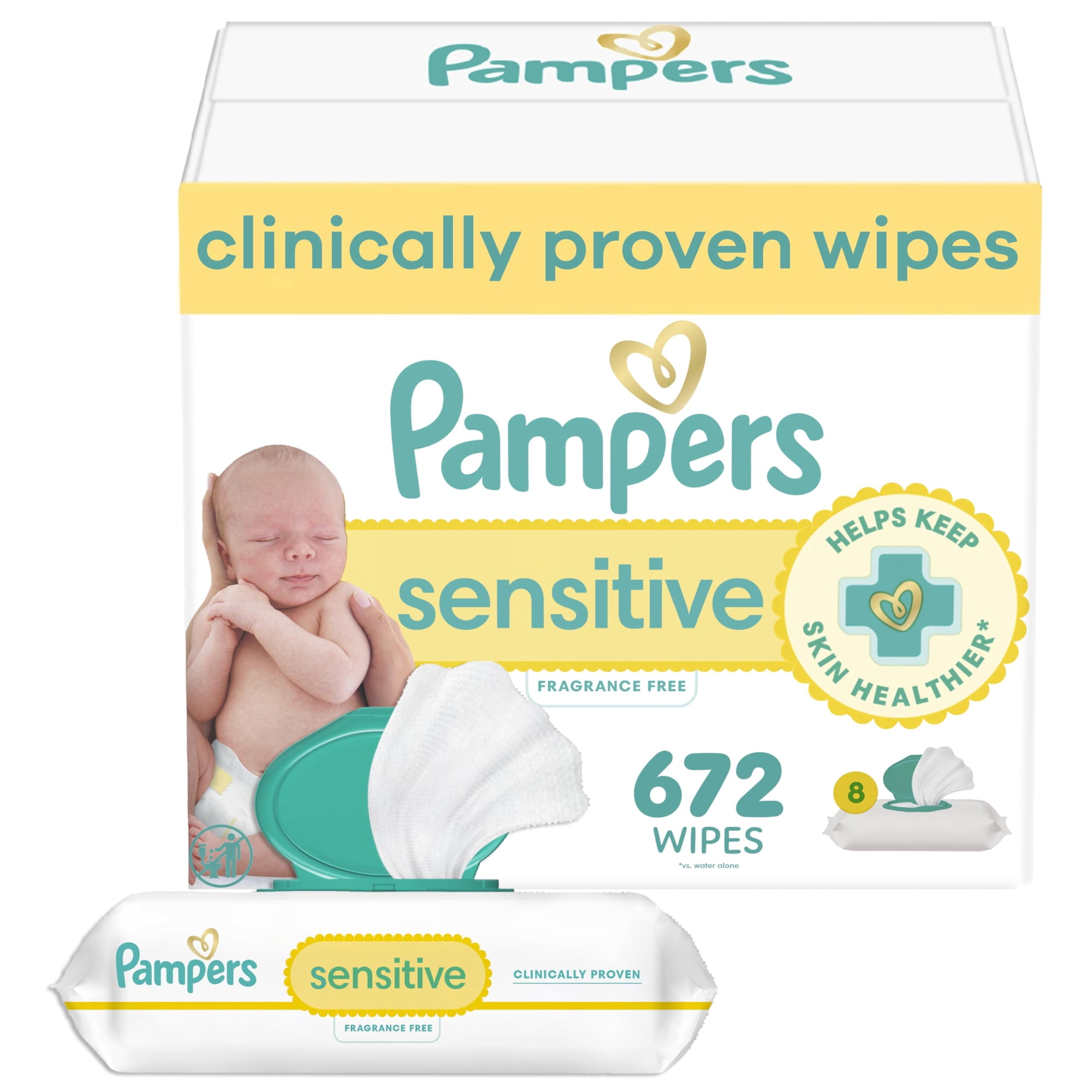 Toallitas Para Bebé Pampers Sensitive Hipoalergénicas, 672 Unidades