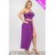 thumbnail image 4 of Conjunto De Dos Piezas De Top Corto Camisola Y Falda Larga Con Abertura Frontal En El Muslo Morado (talla Grande Para Mujer), 4 of 5