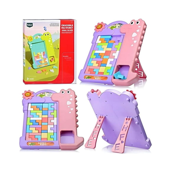 Tetris Montessori para Niños Bloques de Lógica 3D rosa