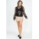 thumbnail image 4 of Top Peplum Floral de Malla Transparente, 4 of 5
