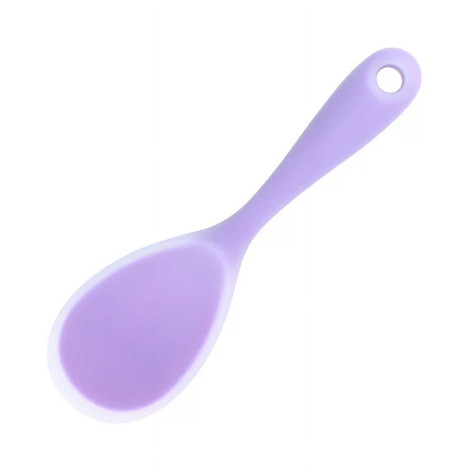 Xmhytop 2 Cucharas De Silicona Para Medio Morado, 22.5X6.8 Cm - Ideal Para Servir Arroz, Papas Y Platos Calientes Sin Escarchas