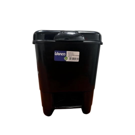 Basurero Buzon Con Pedal 10l Polietileno Negro Wenco
