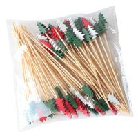 Magideal - Palillos De Comida Navideños Palillos De Dientes Artículos Para Fiestas De Picnic Decoración Navideña Sándwich Aperitivo Brochetas Para Frutas Pastel 100 Piezas