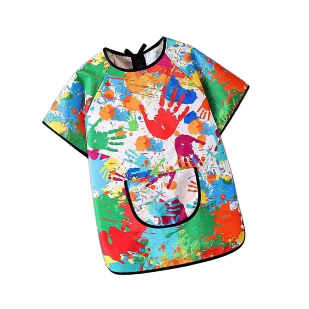 El delantal de la pintura de arte de arte infantil convenientemente de pintura de pintura para artesanías de la clase de arte Verde XL