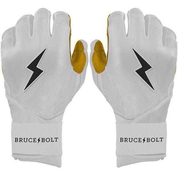 Guante de Bateo BRUCE BOLT Original Series Blanco, Talla Mediana, Puño Largo