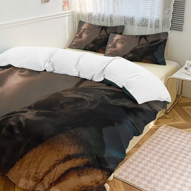 Chadwick Boseman Family Bed 3 Piece Set Personalized Bedding Decor for Kids And Teens Anime Student Dormitory Cover