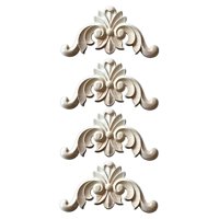 Magideal - 4 Uds. De Apliques Tallados En Madera, Calcomanía Tallada, Marco Sin , Figurita, Esquina Tallada En Madera Para Armario, Muebles, Decoración, 6Cmx6Cm