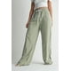 thumbnail image 1 of Saronite Pantalones de Algodón de Longitud Completa con Cordón Ajustable en la Cintura, Color Algas Marinas (para Mujer), 1 of 5