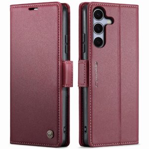 Caseme Tipo Cartera Samsung Galaxy S25 Con Cierre Magnético, Rfid, Tarjetero, Soporte, Carga Inalámbrica