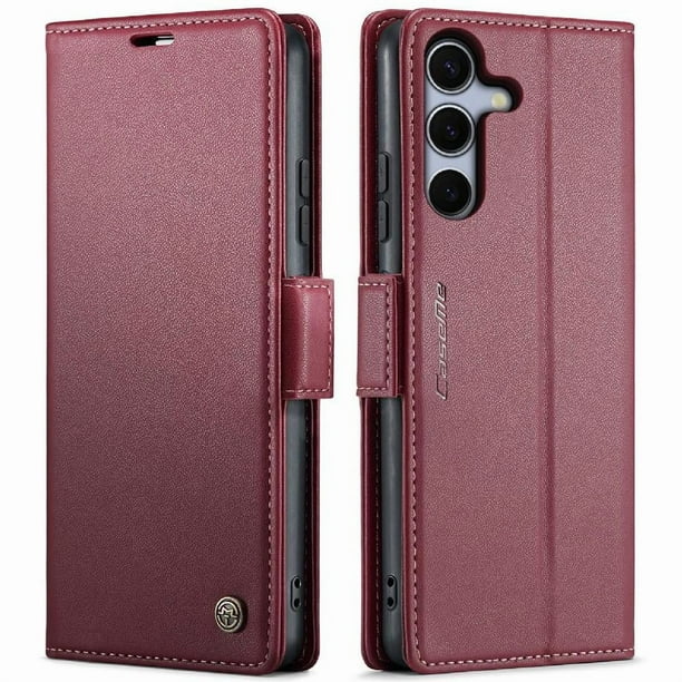 CaseMe tipo cartera Samsung Galaxy S25 con cierre magnético, RFID, tarjetero, soporte, carga inalámbrica