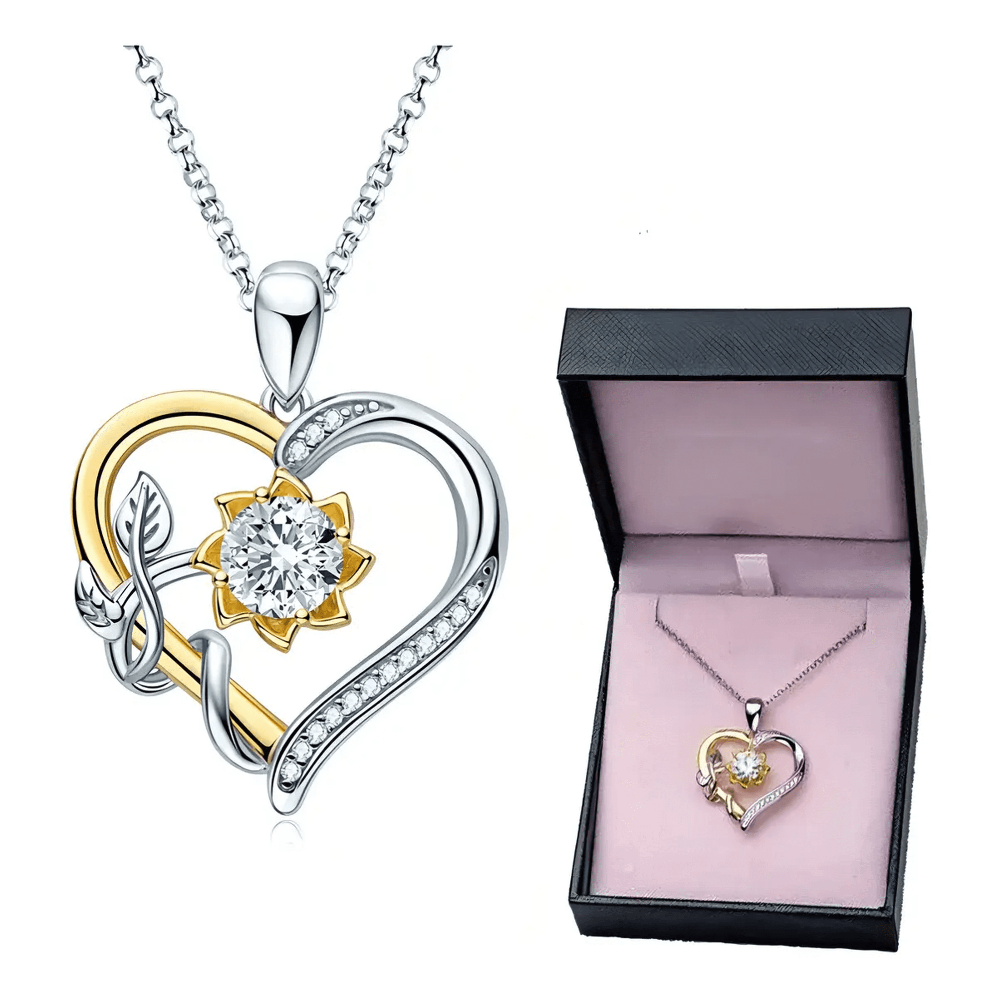 collar Belug Plata Fina 925 Corazon