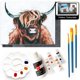 thumbnail image 2 of Kit de pintura acrílica DIY Painting4Real Vaca Highland 9 piezas, 2 of 9