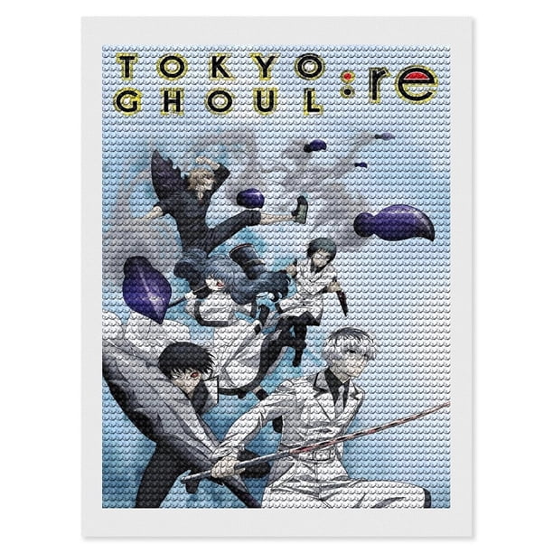 Tokyo Ghoul Kits de Pintura de Diamantes para Adultos 5D DIY Diamond Art Kits Full Drill Diamond Dots para Regalo Decoración de Pared y Relajación Artes de Gemas 30*40cm