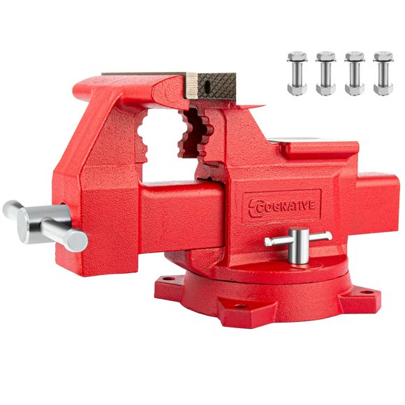 Torno de Banco COGNATIVE 165 mm 360° Giratorio Rojo