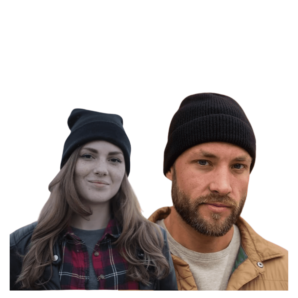 Ekol Tactica Militar - Gorro Beanie De Lana Adulto Con Doblez Negro Forro Polar