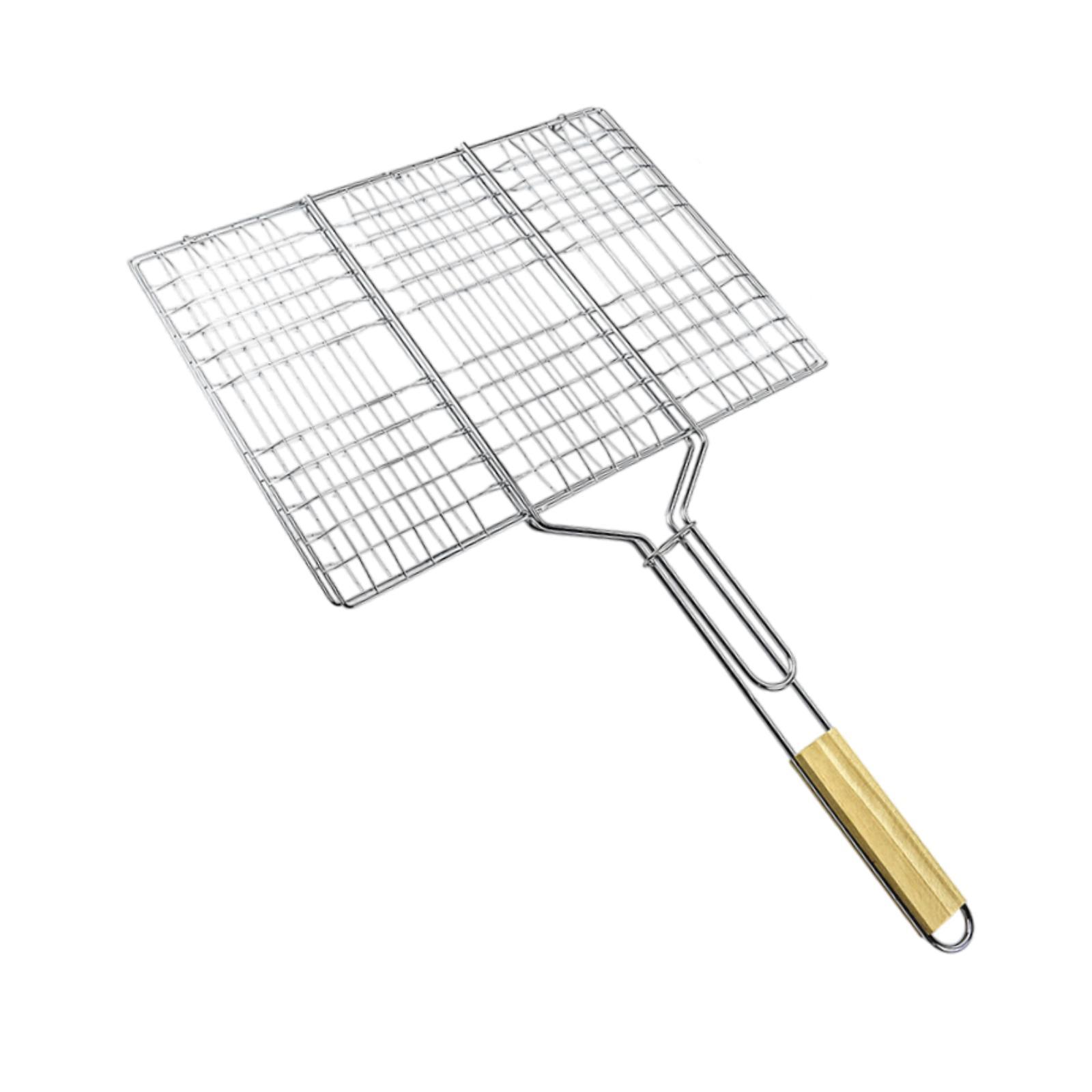 Magideal - Gill Basket Grill Grill Clip De Cocción Portátil Accesorios De La Parrilla Bbq Basking Basking Acero Inoxidable Para Carne De Mariscos De Mariscos De 385Cmx28Cm