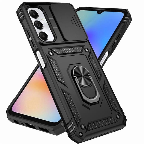 Funda Resistente Anillo Soporte Samsung Galaxy A05S Privacidad Cámara Montaje Magnético Negro