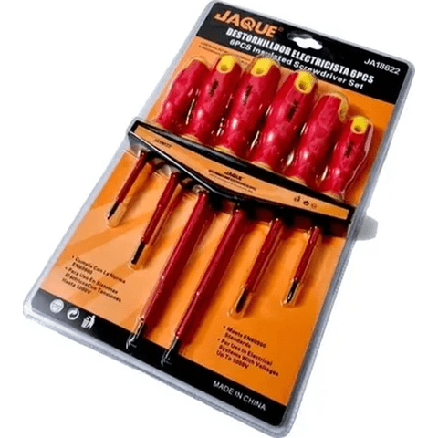 Genérico - Destornillador 6Pcs Rojo Electrico Hasta 1000V Cm-De1406