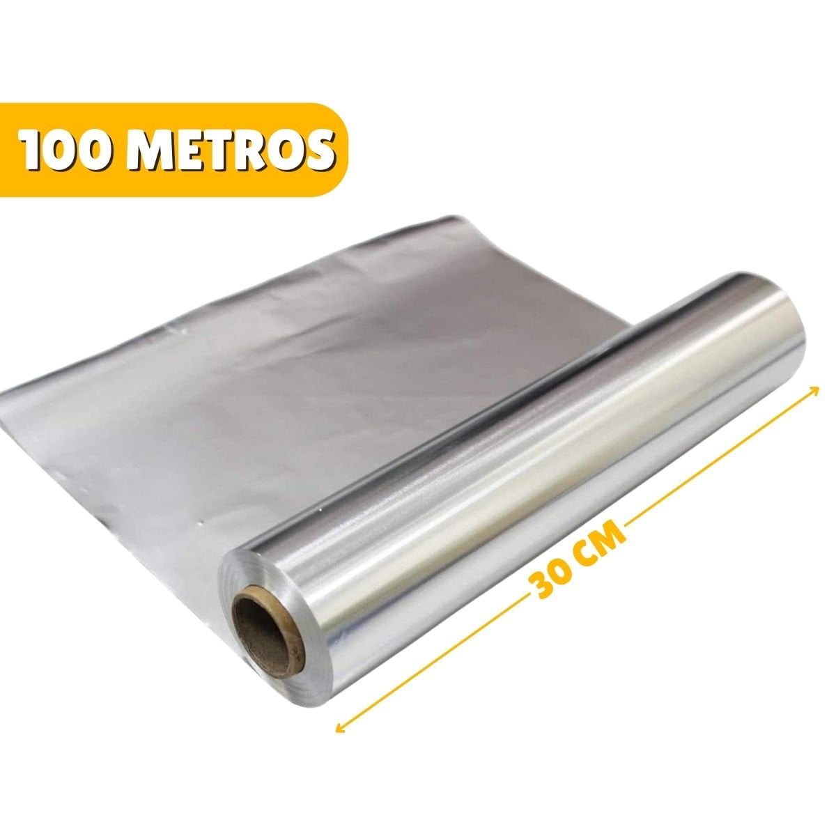 Genérico - Papel Aluminio Foil Rollo 30cm X 100 Metros