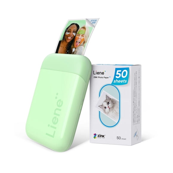 Impresora fotográfica Liene Mini Portable de 2 x 3 pulgadas con papel cinc 50