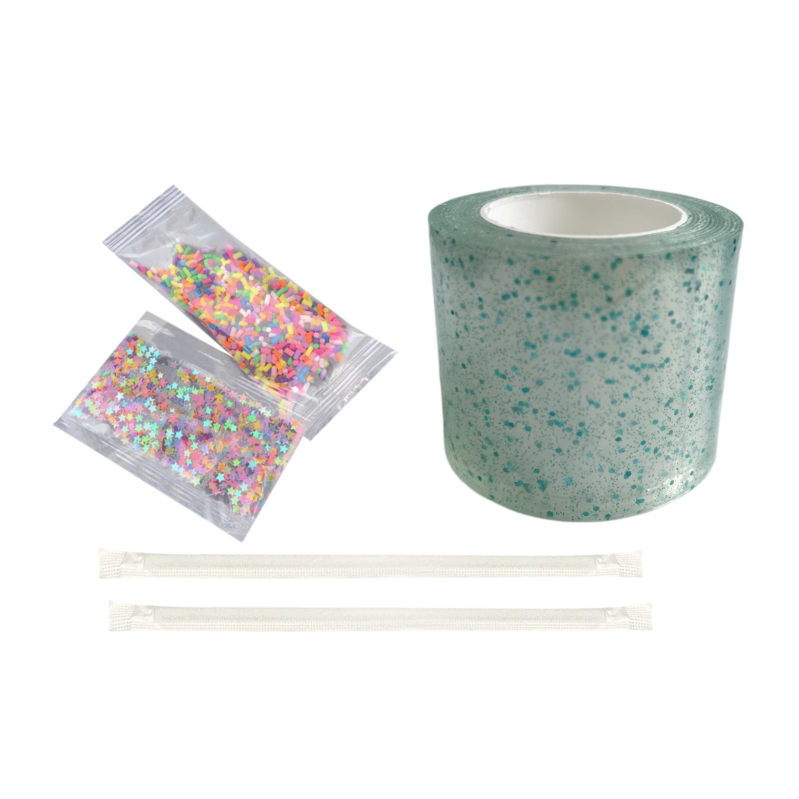 Magideal - Kit De Cinta Nano De Burbujas Elástica De 5 Cm X 1 M, Regalo Sin Dejar Rastro Con Pajitas, Juguete Educativo, Cinta De Doble Cara Para Fiestas, Niños, Niñas, Niños Y Adultos. Estilo A