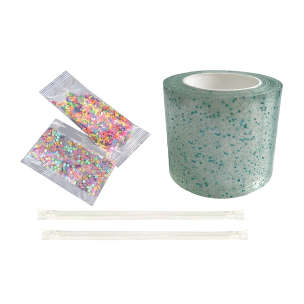 Kit de cinta nano de burbujas elástica de 5 cm x 1 m, regalo sin dejar rastro con pajitas, juguete educativo, cinta de doble cara para fiestas, niños, niñas, niños y adultos. Estilo A