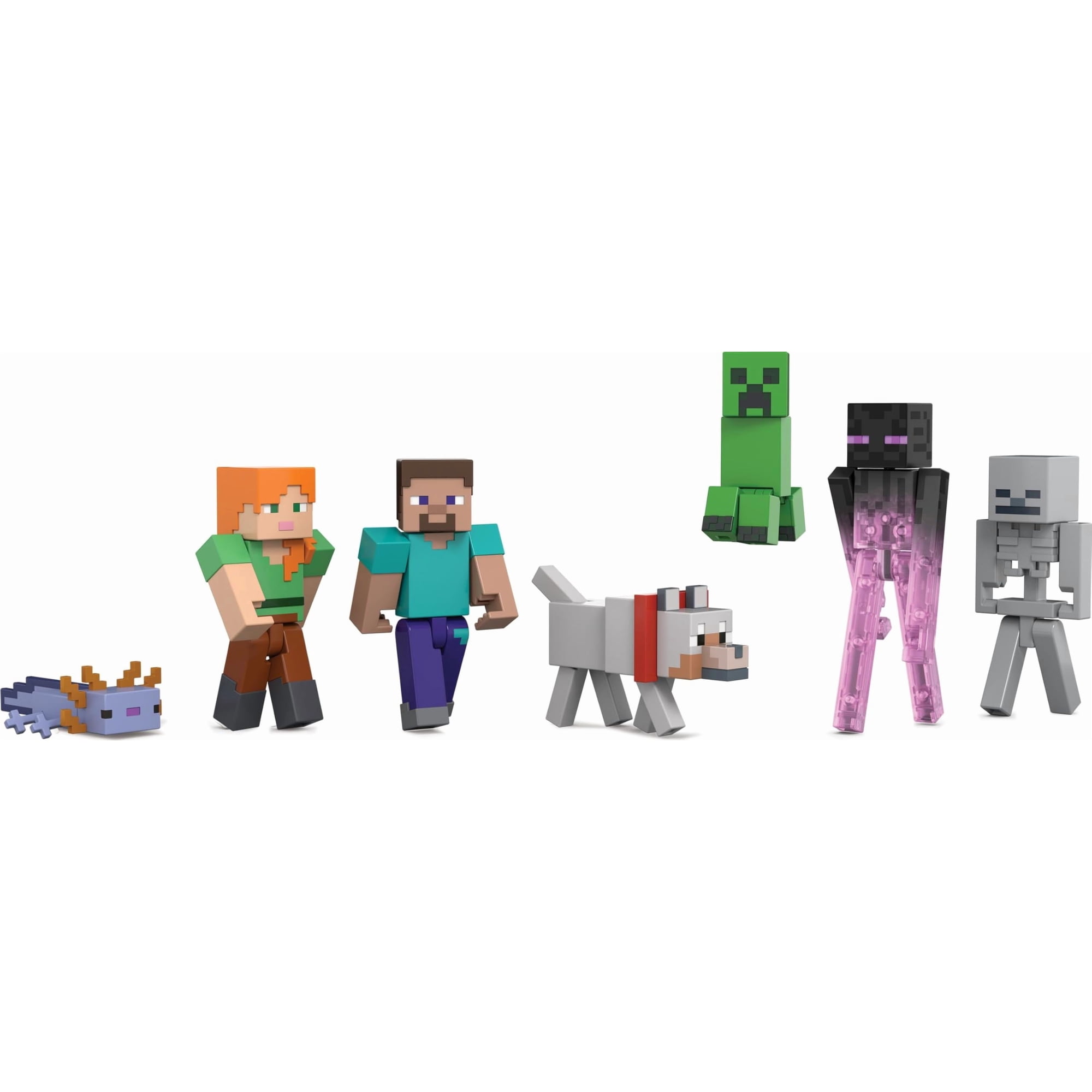 Conjunto De Figuras De Acción Con Personajes De Minecraft World Builder Pack 7